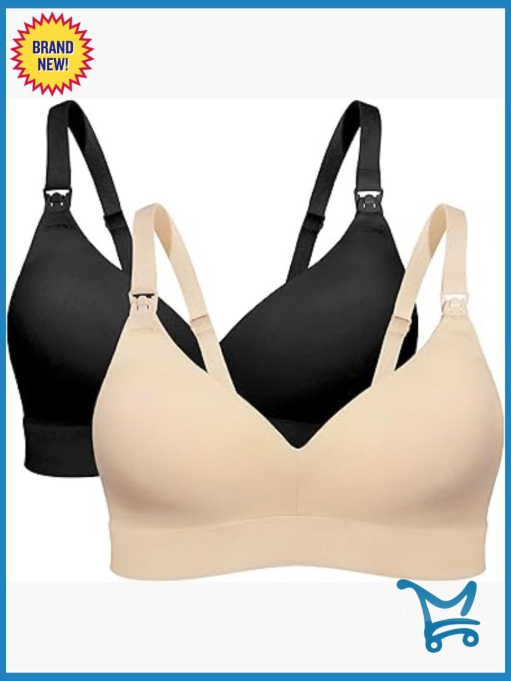 Seamless Nursing Bra Wireless Maternity Bralette 2-Pack Clip Down Breastfeeding